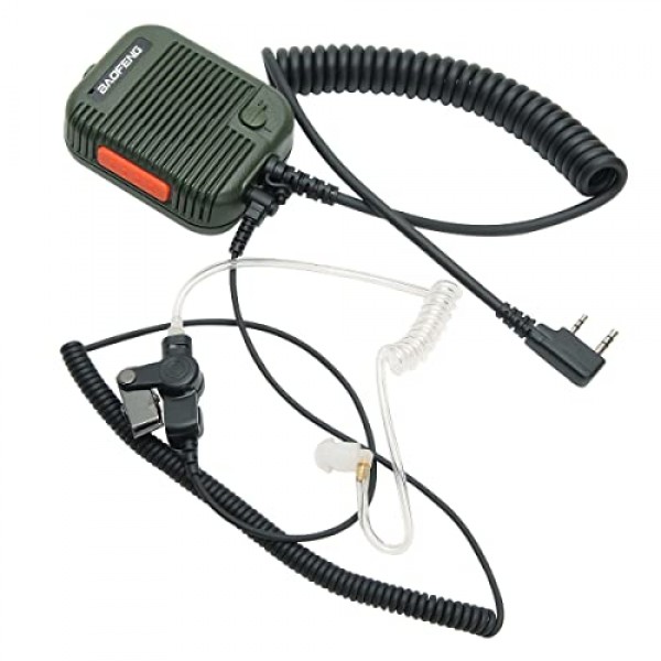 Baofeng 군용 등급 볼륨 조정 가능한 스피커 마이크(3.5mm 수신기 포함)/Baofeng AR-152 UV-5R Motorola TYT 라디오 액세서리용 감시 음향 튜브 이어폰만 듣기