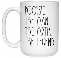 Poopsie The Man The Myth 전설 커피 머그 - Poopsie 머그잔 선물 크리스마스 - 생일 선물 - 생일 축하 Poopsie - 최고의 Poopsie 커피 머그 - Poopsie 15온스용 아버지날 머그잔