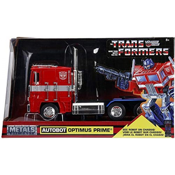 트랜스포머 G1 Optimus Prime Truck with Robot on Chassis Die-cast Car Red