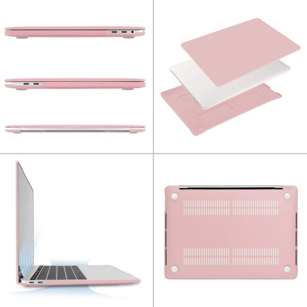 MacBook Pro 13 인치 2023 2022 2021-2016 M2 M1 A2338/A2289/A2251/A2159/A1989/A1706/A1708, 플라스틱 하드 쉘 및 키보드 보호기 및 화면 보호기 및 보관 가방, 로즈 쿼츠와 호환되는 MOSISO 케