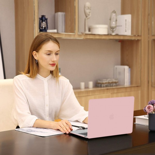 MacBook Pro 13 인치 2023 2022 2021-2016 M2 M1 A2338/A2289/A2251/A2159/A1989/A1706/A1708, 플라스틱 하드 쉘 및 키보드 보호기 및 화면 보호기 및 보관 가방, 로즈 쿼츠와 호환되는 MOSISO 케