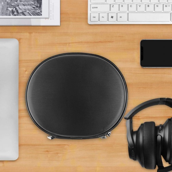 Anker Life Q20+, Life Q20, Soundcore Life Q10의 Soundcore와 호환되는 Geekria Shield 헤드폰 케이스 케이블 보관이 가능한 교체용 하드 여행용 케이스(검은색)