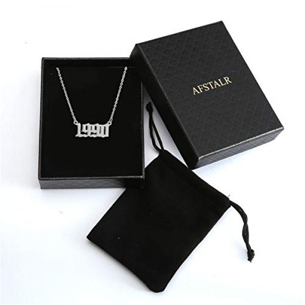 여성용 Afstalr 생일 목걸이, 생일 선물, 참 펜던트, 소녀 용 우정 보석, 1980-2019, 실버/골드/로즈 골드