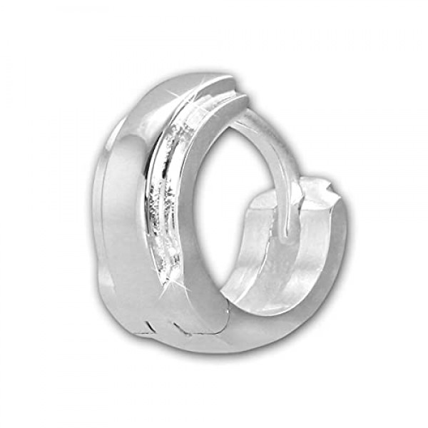 SilberDream SDO4281J 여성용 귀걸이 925 실버 후프 귀걸이 12 mm 더블, 스털링 실버