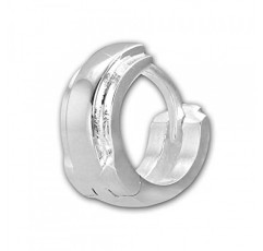 SilberDream SDO4281J 여성용 귀걸이 925 실버 후프 귀걸이 12 mm 더블, 스털링 실버