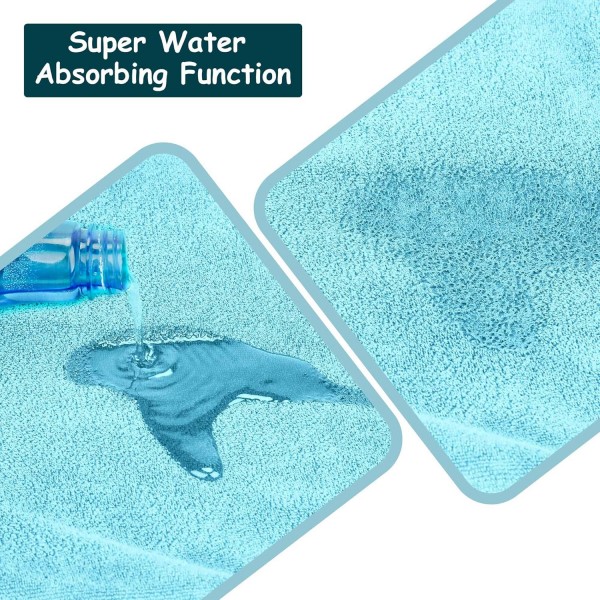 HAPPY HACHI 극세사 개 목욕 가운 빨 수 있는 고양이 빠른 건조 목욕 타올 조절 가능한 스트랩이 있는 초흡수성 애완 동물 코트(L, 스카이 블루) L 스카이 블루