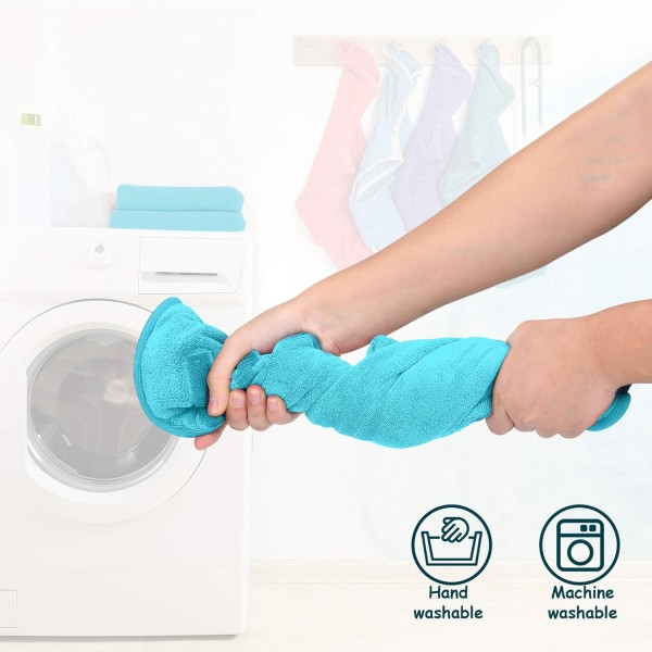 HAPPY HACHI 극세사 개 목욕 가운 빨 수 있는 고양이 빠른 건조 목욕 타올 조절 가능한 스트랩이 있는 초흡수성 애완 동물 코트(L, 스카이 블루) L 스카이 블루