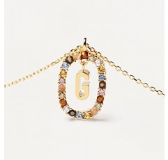 PDPAOLA - 목걸이 문자 G - 925 스털링 실버 18k 골드 도금 - 여성용 주얼리, 스털링 실버, Tiegerauge