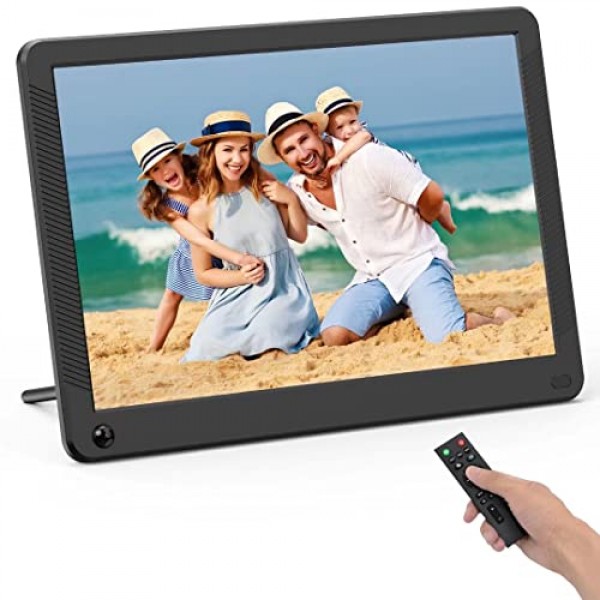 BRIHIEVY 디지털 액자, 10.1인치, 1920 x 1080P HD IPS 화면을 갖춘 전자 액자, 리모컨, 간편한 설정, 비디오, 음악, 사진 달력, 시계, SD/MMC/MS/USB 지원