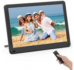 BRIHIEVY 디지털 액자, 10.1인치, 1920 x 1080P HD IPS 화면을 갖춘 전자 액자, 리모컨, 간편한 설정, 비디오, 음악, 사진 달력, 시계, SD/MMC/MS/USB 지원