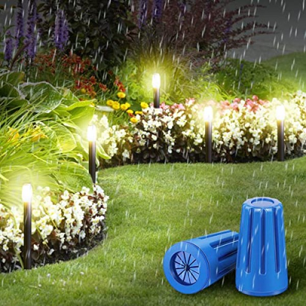 22AWG-14AWG용 방수 조경 와이어 커넥터, 파란색 그리스 캡 실외 전기 너트 캡은 관개 시스템에 사용 가능(25팩)