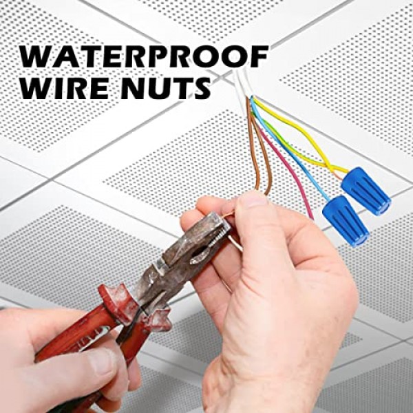 22AWG-14AWG용 방수 조경 와이어 커넥터, 파란색 그리스 캡 실외 전기 너트 캡은 관개 시스템에 사용 가능(25팩)