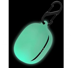 Anker Soundcore Life P3용 Geiomoo 실리콘 케이스, 카라비너가 포함된 보호 커버(야광 녹색)