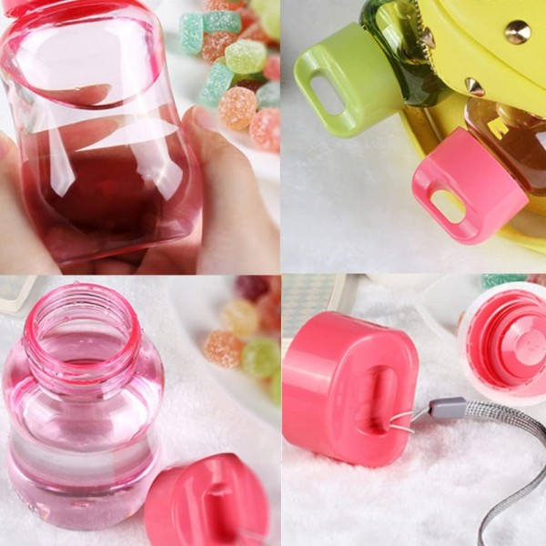 cailiya 마시는 병, 휴대용 스포츠 병, 미니 플라스틱 컵, 로프가 달린 손 컵, 야외 하이킹 캠핑, 여행, 스포츠에 적합, 매일 음료, 보관에도 적합(2PCS, 200ML)(녹색)