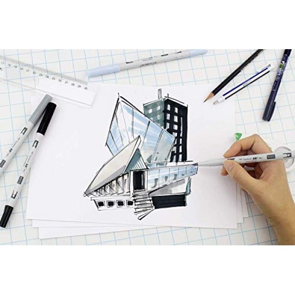 Tombow ABT PRO ABTP-5P-5 알코올 기반 마커(두 개의 펜촉 블루 색상 포함)