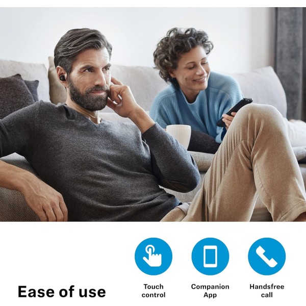 Sennheiser TV Clear 세트 - 패시브 노이즈 캔슬링 및 Bluetooth 기능을 갖춘 무선 TV 이어폰 - 편안한 무선 인이어 TV 헤드셋