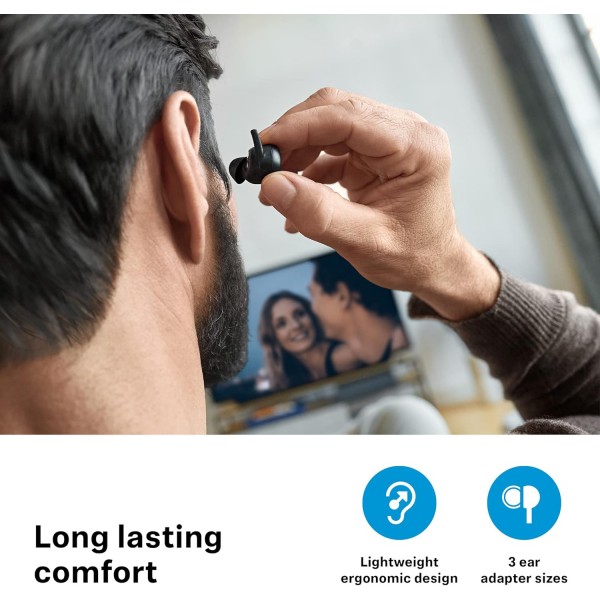 Sennheiser TV Clear 세트 - 패시브 노이즈 캔슬링 및 Bluetooth 기능을 갖춘 무선 TV 이어폰 - 편안한 무선 인이어 TV 헤드셋