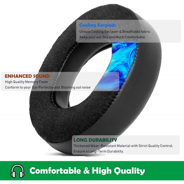 냉각 젤 레이어가 있는 Corsair HS50 Pro HS60 Pro HS70 Pro 스테레오 게임용 헤드셋 이어 패드와 호환되는 냉각 교체용 이어패드 쿠션