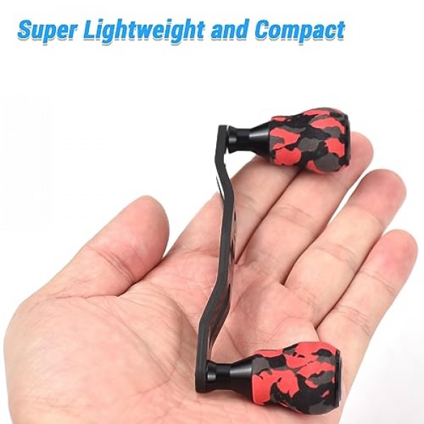 LIXADA 탄소 Baitcasting 트롤링 릴 핸들 왼쪽 오른쪽 초경량 낚시 릴 크랭크 탄소 섬유 낚시 릴 핸들 크랭크 액세서리