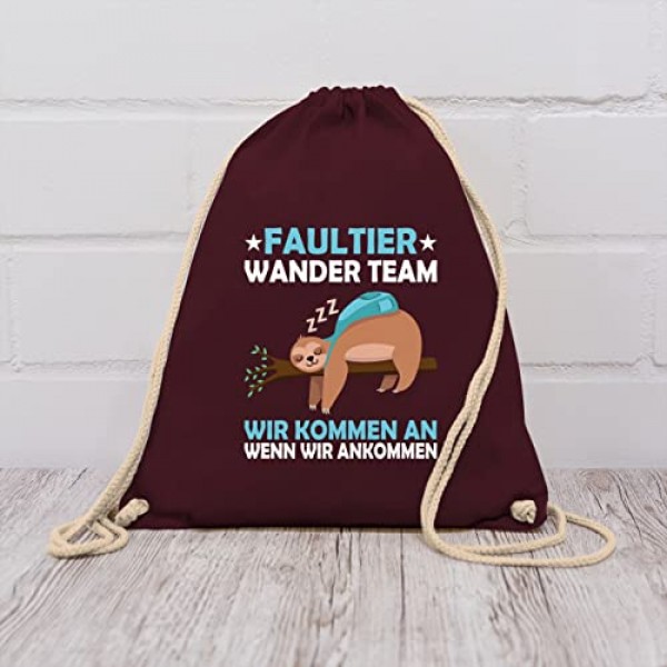 Shirtracer - 문구가 포함된 성명 - Sloth Wander Team - 면 소재의 운동가방 및 패브릭 가방