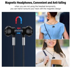 USB C 헤드폰, Hmusic USB Type C 헤드폰 마그네틱, 유선 이어폰 삼성 Galaxy S22 S21 S20 FE22/ Pixel 6 5 4 3XL/ Xiaomi 12/11용 마이크 볼륨 컨트롤이 있는 인이어 헤드셋(검은색)