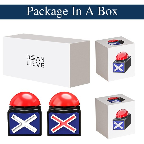 Beanlieve 2 조각 게임 게임 쇼의 스냅 버튼으로 사용할 수있는 빛과 소리가있는 게임 응답 부저, 어린이 교실 용 빨간색 게임 스 내퍼