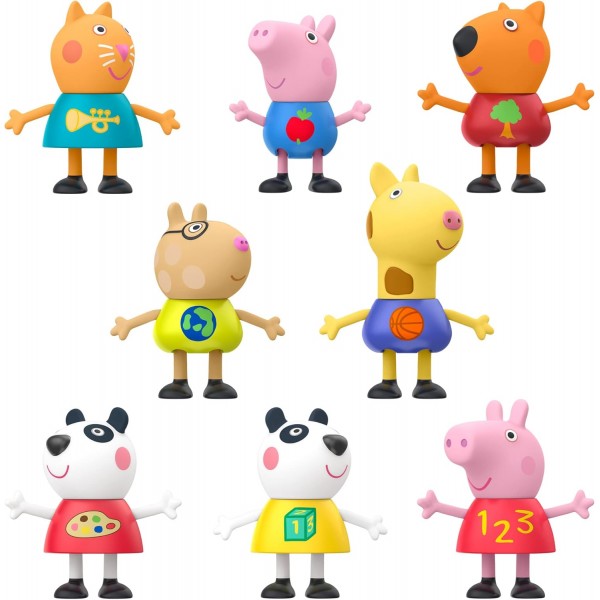 Peppa Pig 그림 8팩 장난감 포함, George Pig, Peggi Panda, Candy Cat 등, Amazon Exclusive, 3세 이상용