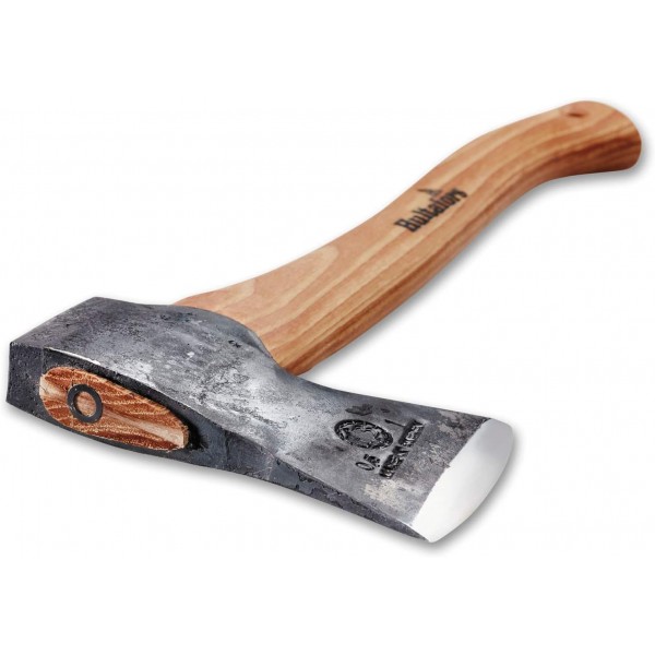 스웨덴 품질의 강철로 만든 손으로 단조한 손도끼 Hultan 375mm I Hultafors I 스웨덴에서 단조 I 히코리 나무 손잡이가 있고 가죽 보호 장치가 포함된 805g 프리미엄 도끼 I 재