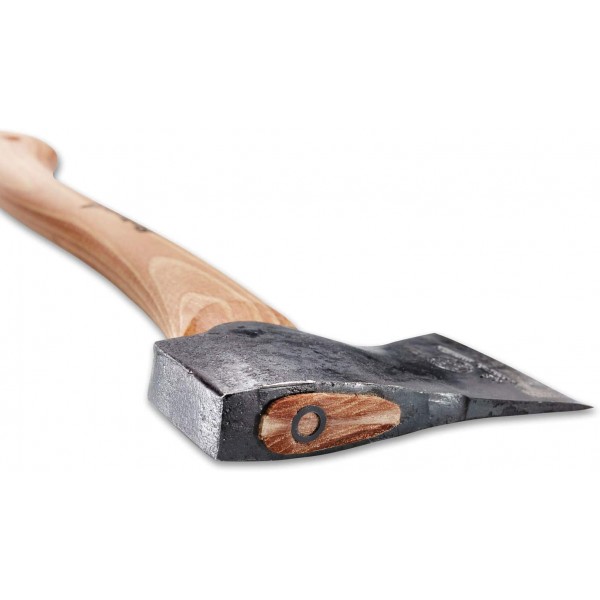 스웨덴 품질의 강철로 만든 손으로 단조한 손도끼 Hultan 375mm I Hultafors I 스웨덴에서 단조 I 히코리 나무 손잡이가 있고 가죽 보호 장치가 포함된 805g 프리미엄 도끼 I 재