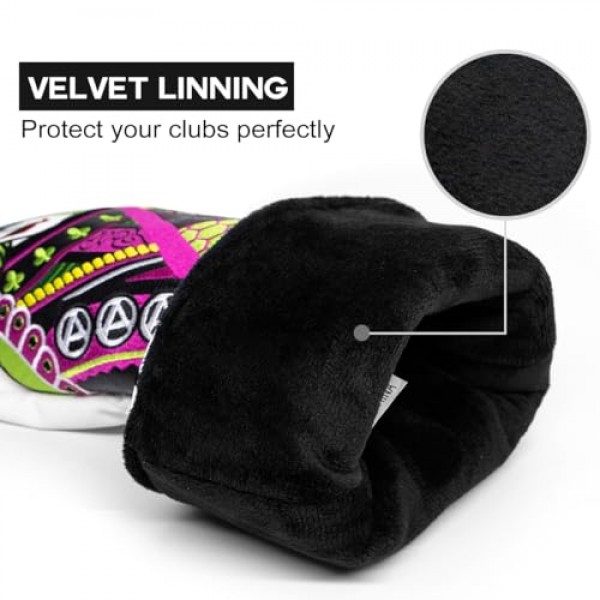 몬텔라 골프 헤드 커버, 플럼 블라썸 라이더 J 골프 클럽 커버 드라이버 커버 페어웨이 우드 헤드커버 하이브리드 커버 스코티 카메론 테일러메이드 타이틀리스트 오