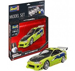 Revell 67691 모델 세트 F&F Brian's 1995 Mitsubishi Eclipse Fast & Furious 초보자를 위한 충실한 모델 키트, 기본 액세서리가 포함된 스타터 키트, 도색되지 않음