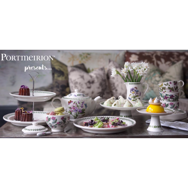 포트메리온 식물원 타원형 베이킹 접시 | Belladonna Lily를 모티브로 한 11인치 베이킹 접시 | 도자기로 만든 | 오븐, 식기세척기, 전자레인지 안전