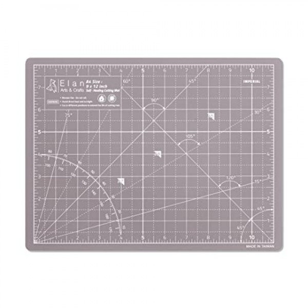 Elan 커팅 매트 A4 Black & Taupe, 자가 치유 커팅 매트 9 x 12 인치, 5겹 공예 매트 검정, 취미 커팅 매트 9x12 인치, 공예용 직물 도마, 퀼팅 도마, 모델링 매트