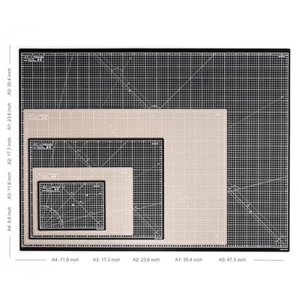 Elan 커팅 매트 A4 Black & Taupe, 자가 치유 커팅 매트 9 x 12 인치, 5겹 공예 매트 검정, 취미 커팅 매트 9x12 인치, 공예용 직물 도마, 퀼팅 도마, 모델링 매트