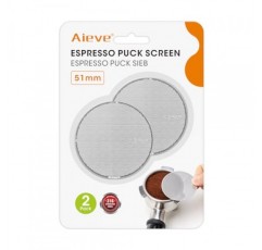 Aieve 51mm 울트라 슬림 0.2mm 에스프레소 퍽 스크린, 에스프레소 포터필터 필터 바구니용 재사용 가능한 필터 2팩