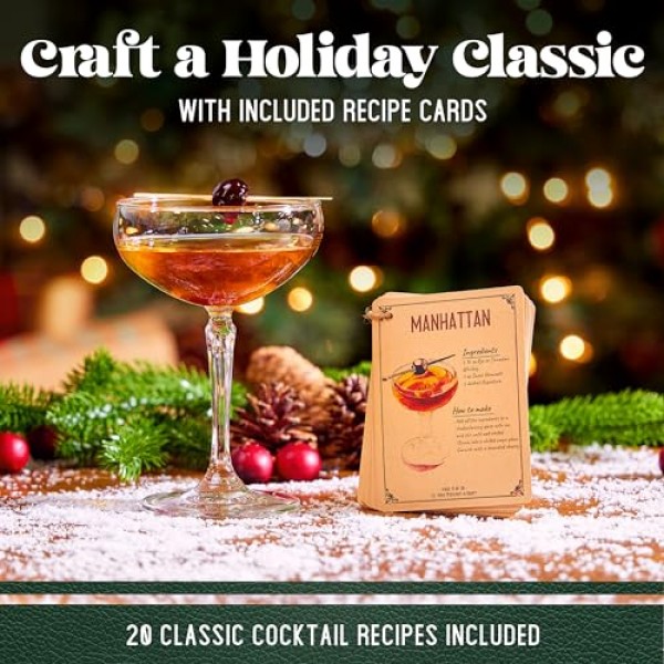 Mixology 칵테일 셰이커 보스턴 셰이커 세트 전문 가중 마티니 셰이커, 스트레이너 및 일본 지거, 음료 믹서 바텐더용 휴대용 바 세트, 독점 레시피 카드(실버)