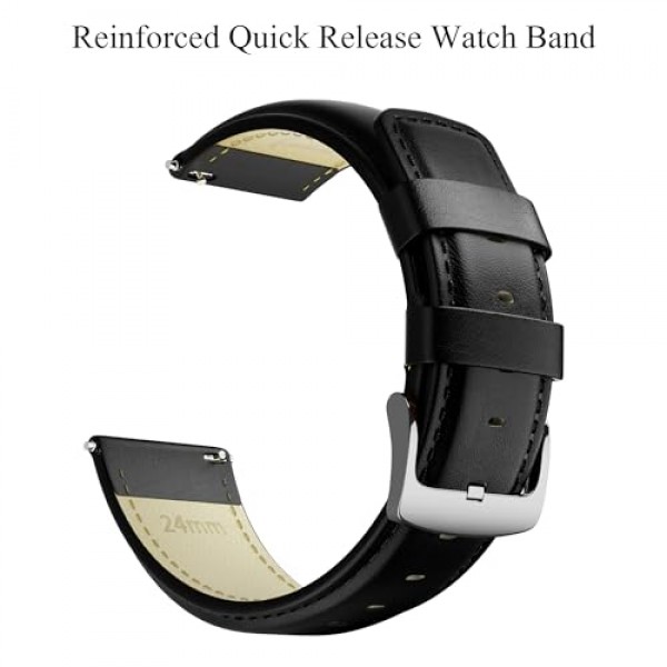 남성 여성을위한 스테인레스 스틸 배포 버클과 악어 곡물 퀵 릴리스 20mm 22mm 24mm 시계 스트랩과 가죽 시계 밴드