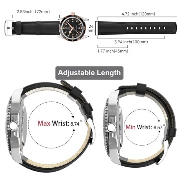 남성 여성을위한 스테인레스 스틸 배포 버클과 악어 곡물 퀵 릴리스 20mm 22mm 24mm 시계 스트랩과 가죽 시계 밴드