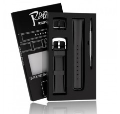 남성 여성을위한 스테인레스 스틸 배포 버클과 악어 곡물 퀵 릴리스 20mm 22mm 24mm 시계 스트랩과 가죽 시계 밴드