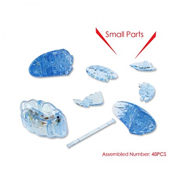 교육용 장난감 DIY 빌딩 블록 크리스탈 퍼즐 3D 스테레오 문 48PCS (블루)