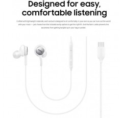 Type C 커넥터가 있는 Samsung Galaxy S10 S10e Plus용 UrbanX 2020 헤드폰 | 마이크 및 볼륨 버튼이 있는 AKG 디자인(AKG 화이트) Weiss/opulenter Garten
