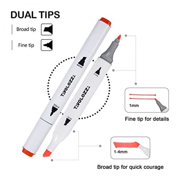 어린이 및 성인을 위한 80가지 색상 아트 마커 세트, 그리기, 스케치, 일러스트레이션, 만화를 위한 미세한 총알 및 끌 포인트 팁과 인체공학적 삼중 타원형 배럴이 있