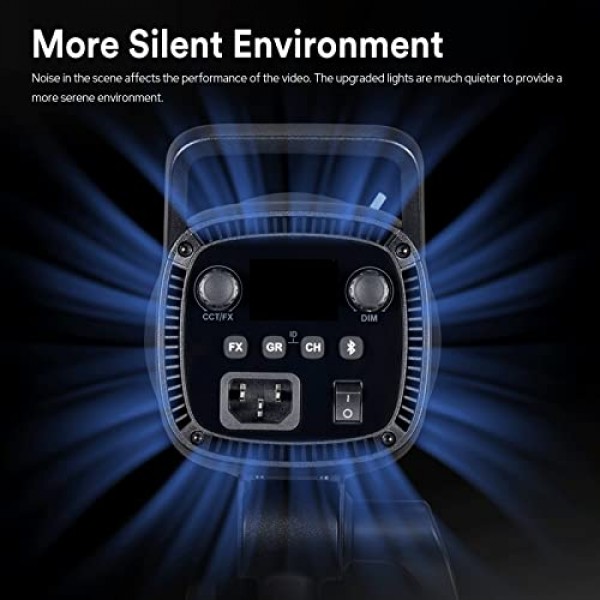 Godox SL60IID SL60II-D LED 비디오 조명, 5600±200K, 업그레이드된 CRI 96+, TLCI 97+, 내장형 8 FX 효과, 매우 조용한 팬, 백색 일광 연속 조명, Bowens 마운트, 앱 제어