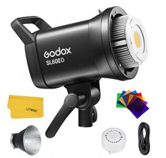 Godox SL60IID SL60II-D LED 비디오 조명, 5600±200K, 업그레이드된 CRI 96+, TLCI 97+, 내장형 8 FX 효과, 매우 조용한 팬, 백색 일광 연속 조명, Bowens 마운트, 앱 제어