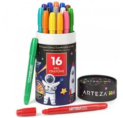 ARTEZA 키즈 젤 크레용, 16개, 비틀 수 있고 세척 가능한 점보 크레용, 교실, 학생 및 교사용 학용품