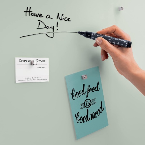 SIGEL GL515 Premium Magnetic Glass Board 60x40 cm, 민트: 무광, 무반사, TÜV 테스트 완료, 손쉬운 조립, Artverum Single 60 x 40 cm 민트(무광)