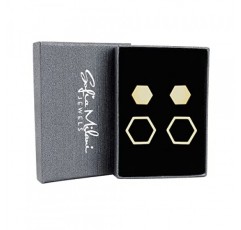 SOFIA MILANI - 여성용 925 실버 귀걸이 - 육각 육각형 스터드 귀걸이