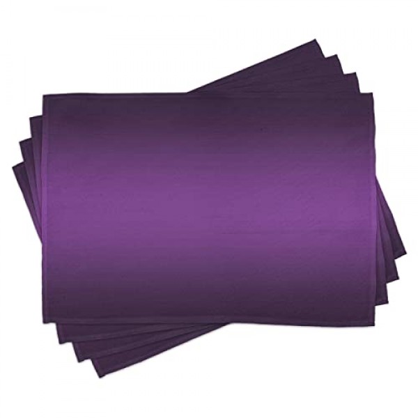 Ambesonne Ombre 플레이스 매트 8개 세트, 시네마 커튼 영화 시리즈에서 영감을 받은 컬러 옴브레 디자인 디지털 스타일 인쇄 이미지, 식탁용 세탁 가능 패브릭 플레이스 