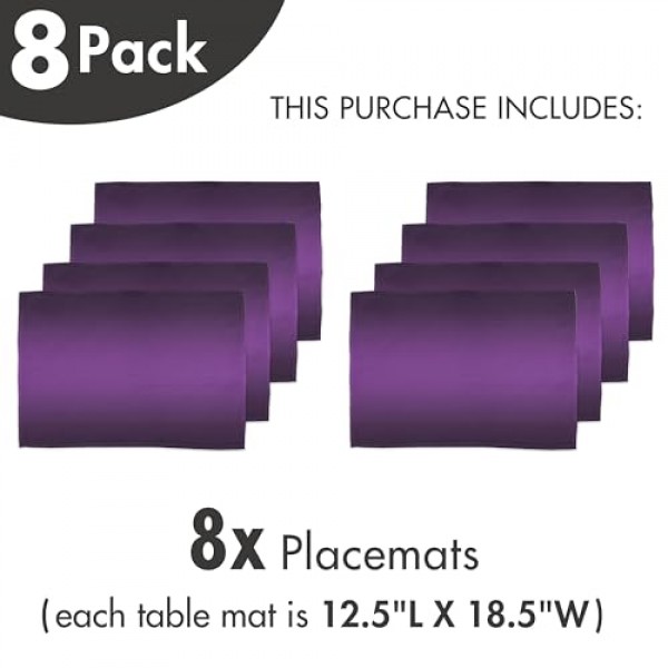 Ambesonne Ombre 플레이스 매트 8개 세트, 시네마 커튼 영화 시리즈에서 영감을 받은 컬러 옴브레 디자인 디지털 스타일 인쇄 이미지, 식탁용 세탁 가능 패브릭 플레이스 