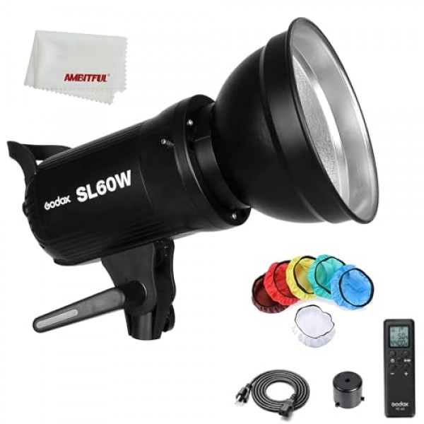 Godox SL-60W CRI 95+ LED 비디오 조명 SL60W 흰색 5600K 버전 60WS Bowens 마운트 + 원격 제어 + 반사경